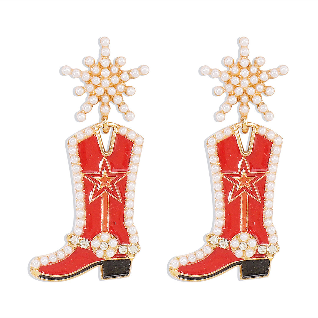 Exaggerated fashionable and creative boots earrings