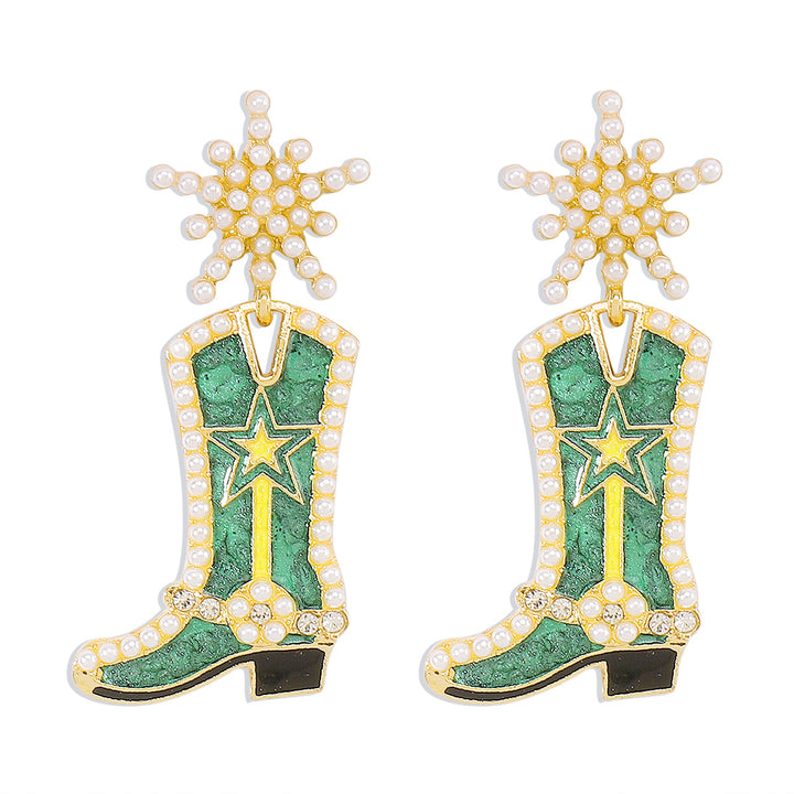 Exaggerated fashionable and creative boots earrings