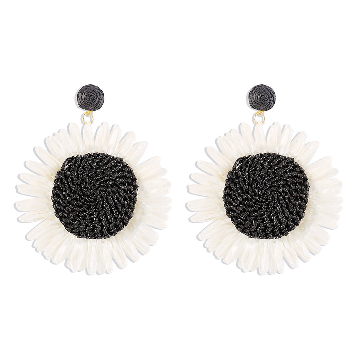 Retro Exaggerated Sunflower Holiday Street Earrings