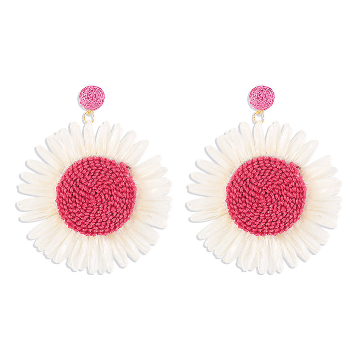 Retro Exaggerated Sunflower Holiday Street Earrings