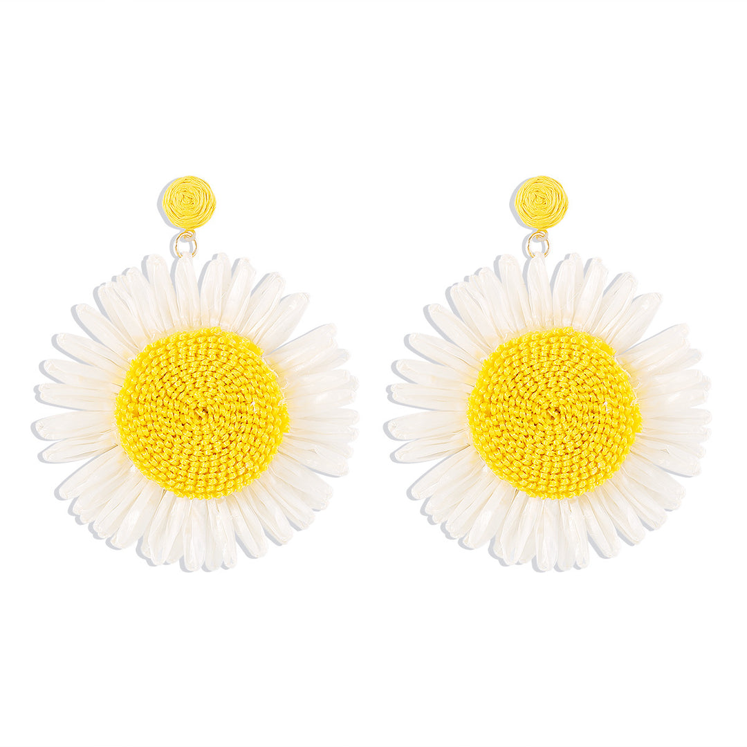 Retro Exaggerated Sunflower Holiday Street Earrings