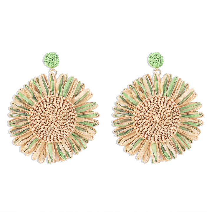 Retro Exaggerated Sunflower Holiday Street Earrings