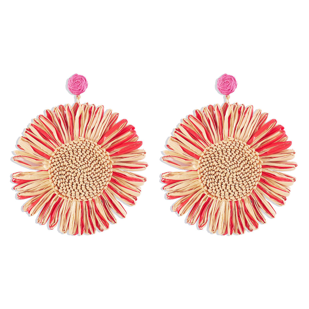 Retro Exaggerated Sunflower Holiday Street Earrings