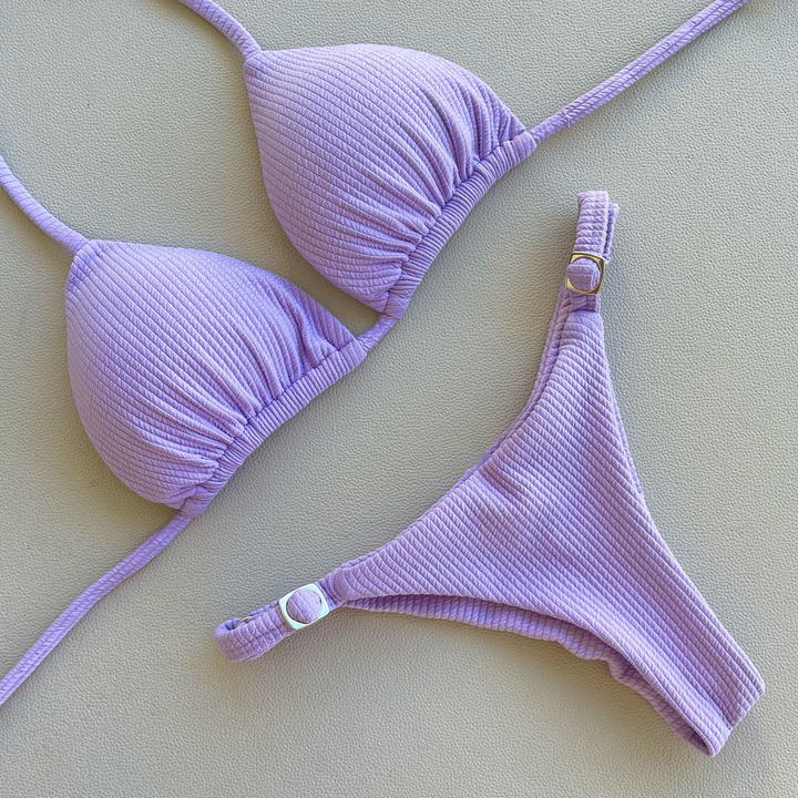 Stylish solid color holiday style bikini