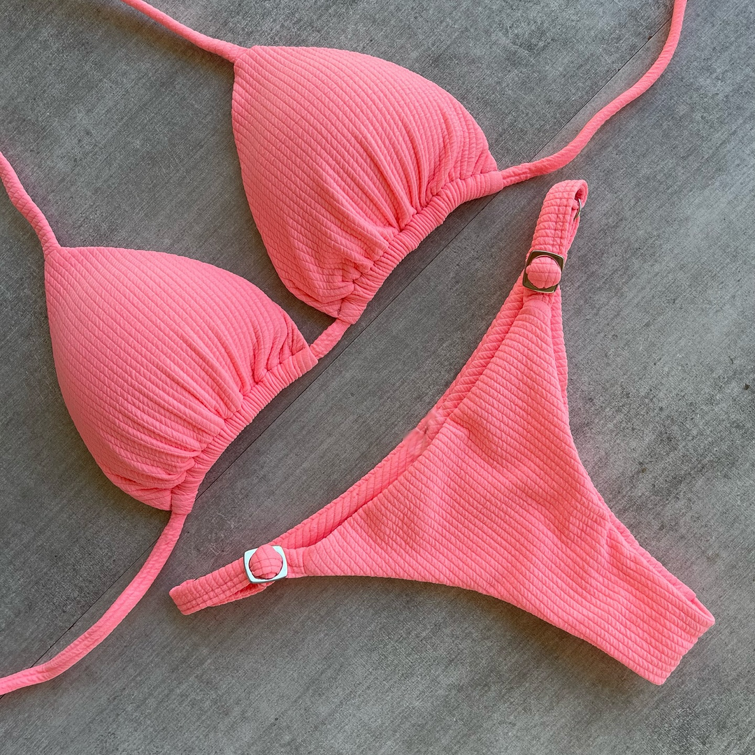 Stylish solid color holiday style bikini