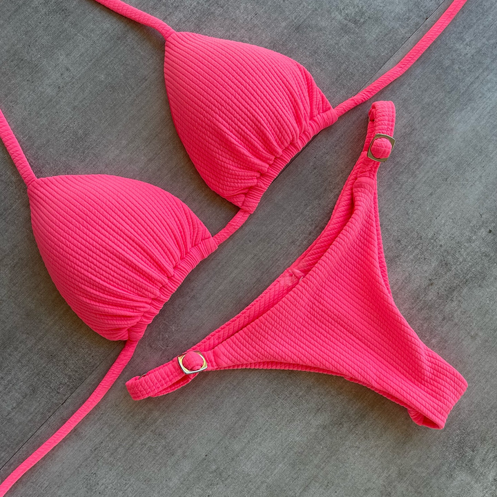 Stylish solid color holiday style bikini