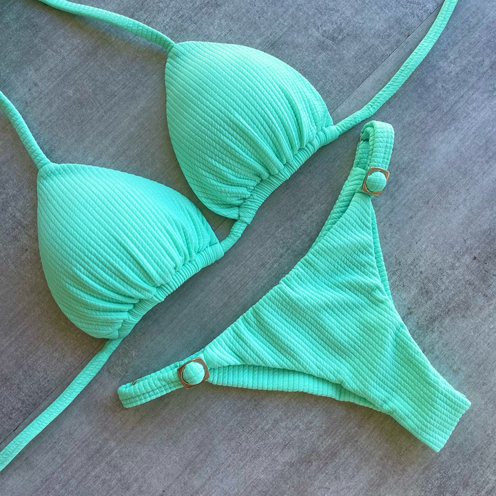 Stylish solid color holiday style bikini