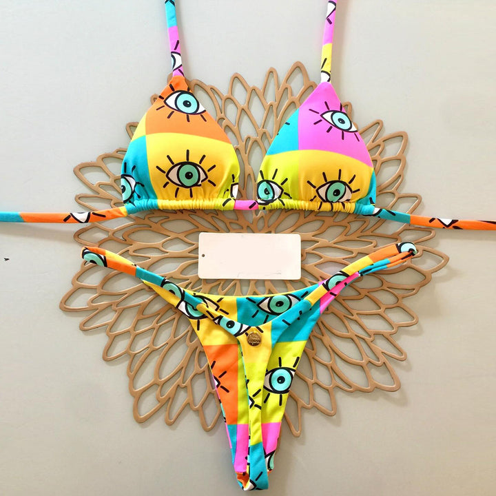 Beautiful bikini with contrasting colors and holiday style