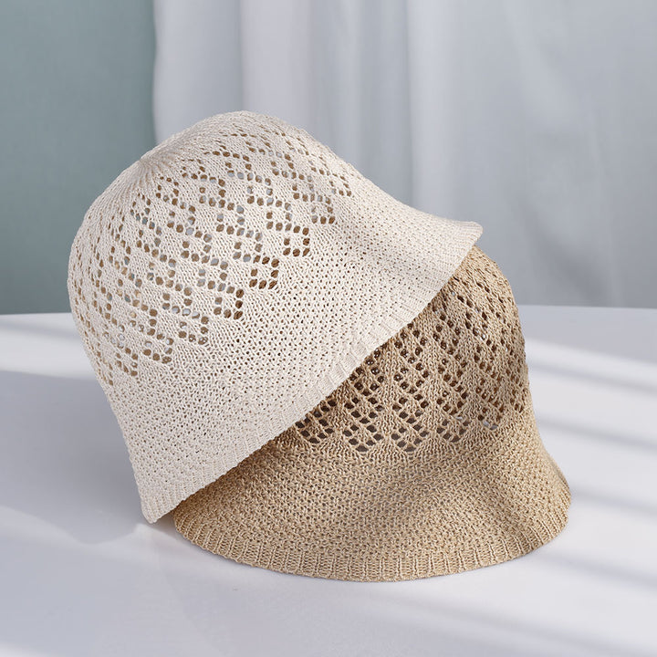 Hollow woven fabric retro forest style bucket hat