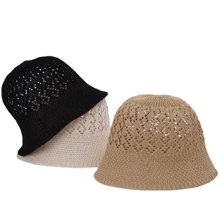 Hollow woven fabric retro forest style bucket hat