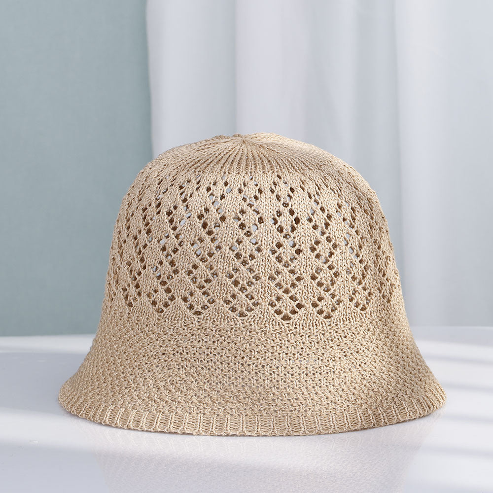 Hollow woven fabric retro forest style bucket hat