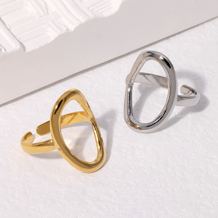 ins style simple geometric titanium steel ring women