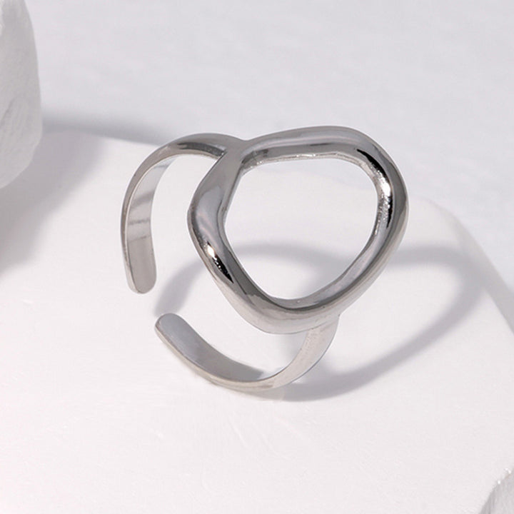 ins style simple geometric titanium steel ring women