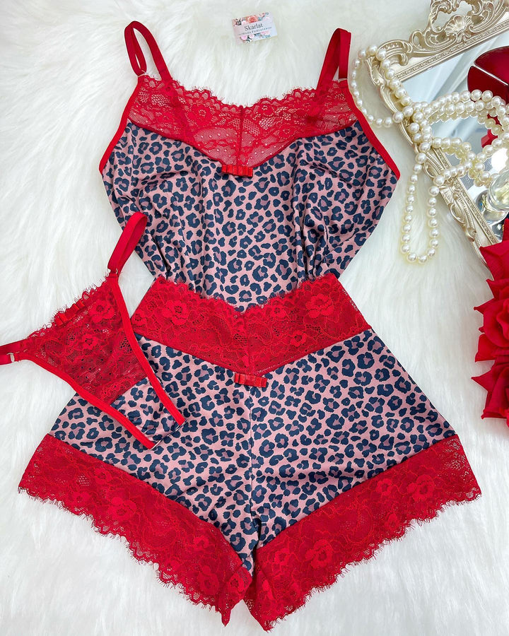 Three-piece fashion sexy suspender pajamas set