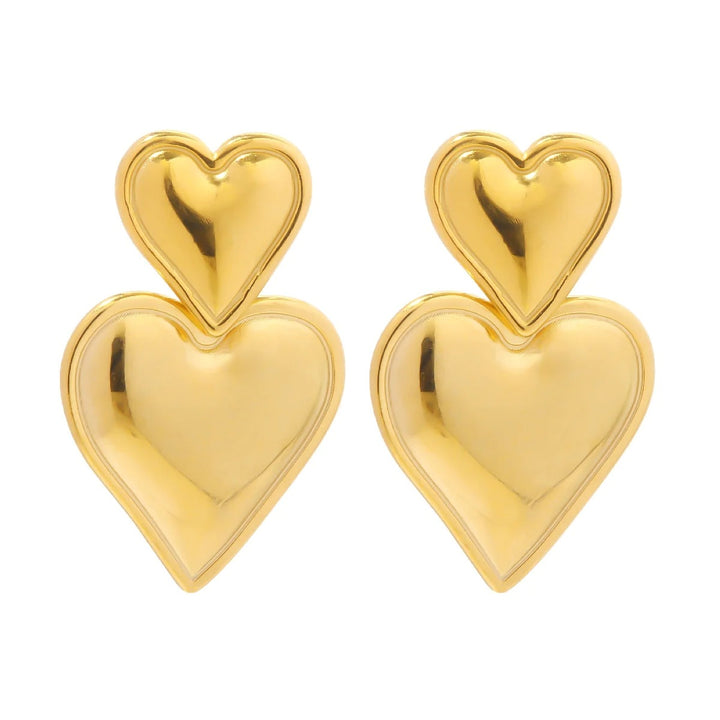 Niche Double Heart Valentine's Day Earrings