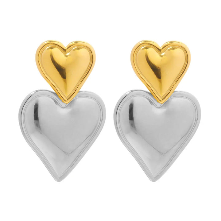 Niche Double Heart Valentine's Day Earrings