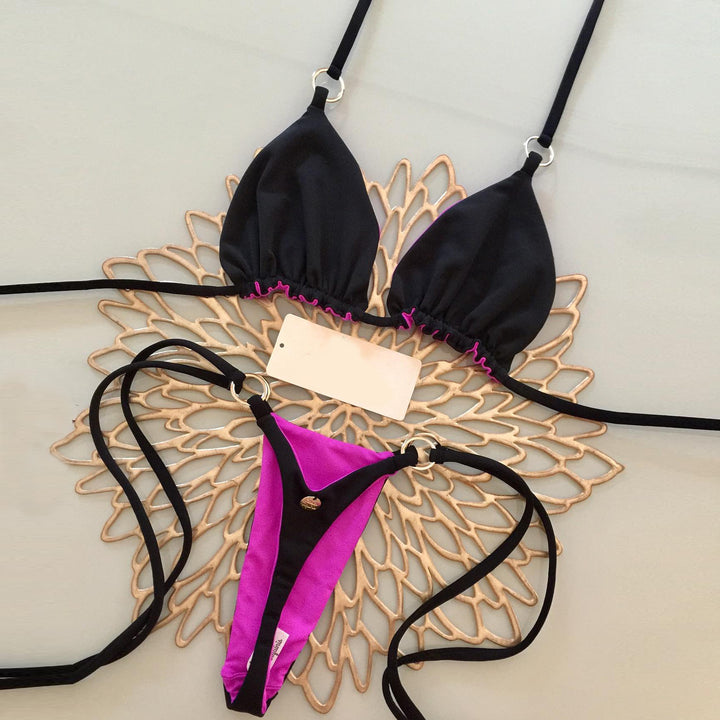 Casual Color Contrast Sexy Sling Bikini