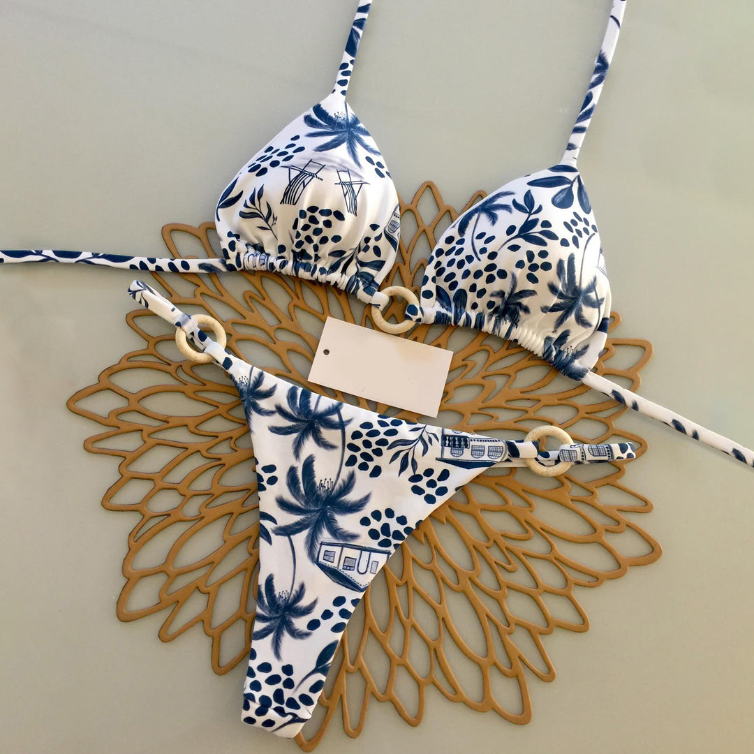 Leaf print bikini