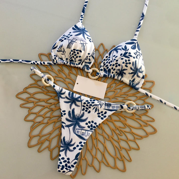 Leaf print bikini