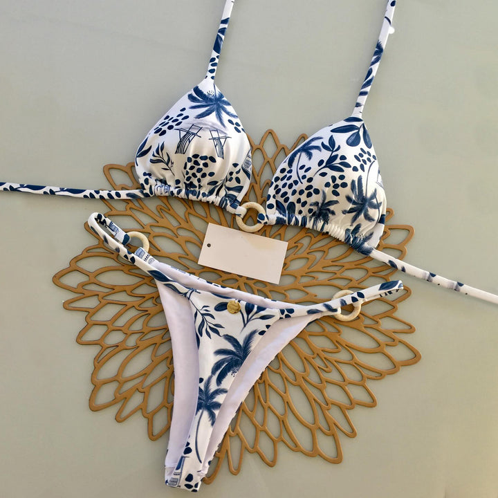 Leaf print bikini