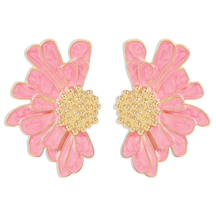 women's retro alloy flower stud earrings