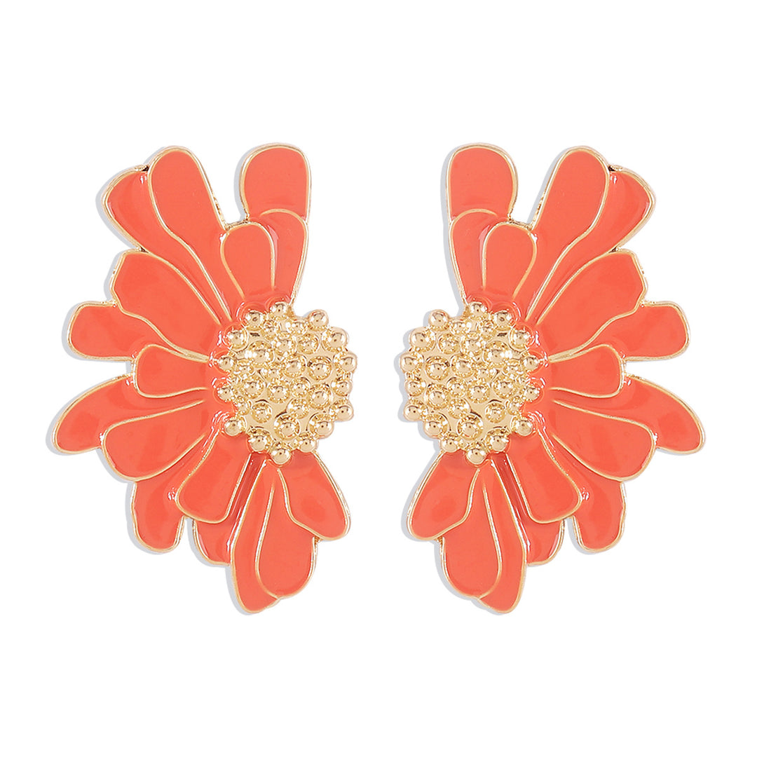 women's retro alloy flower stud earrings