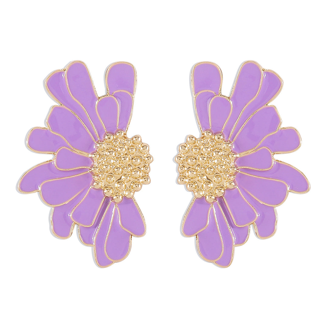 women's retro alloy flower stud earrings