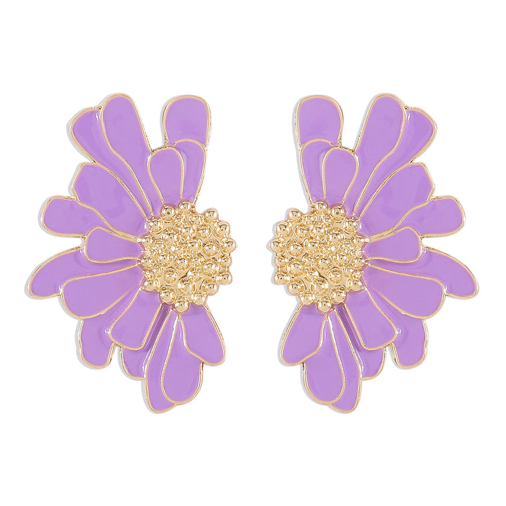 women's retro alloy flower stud earrings