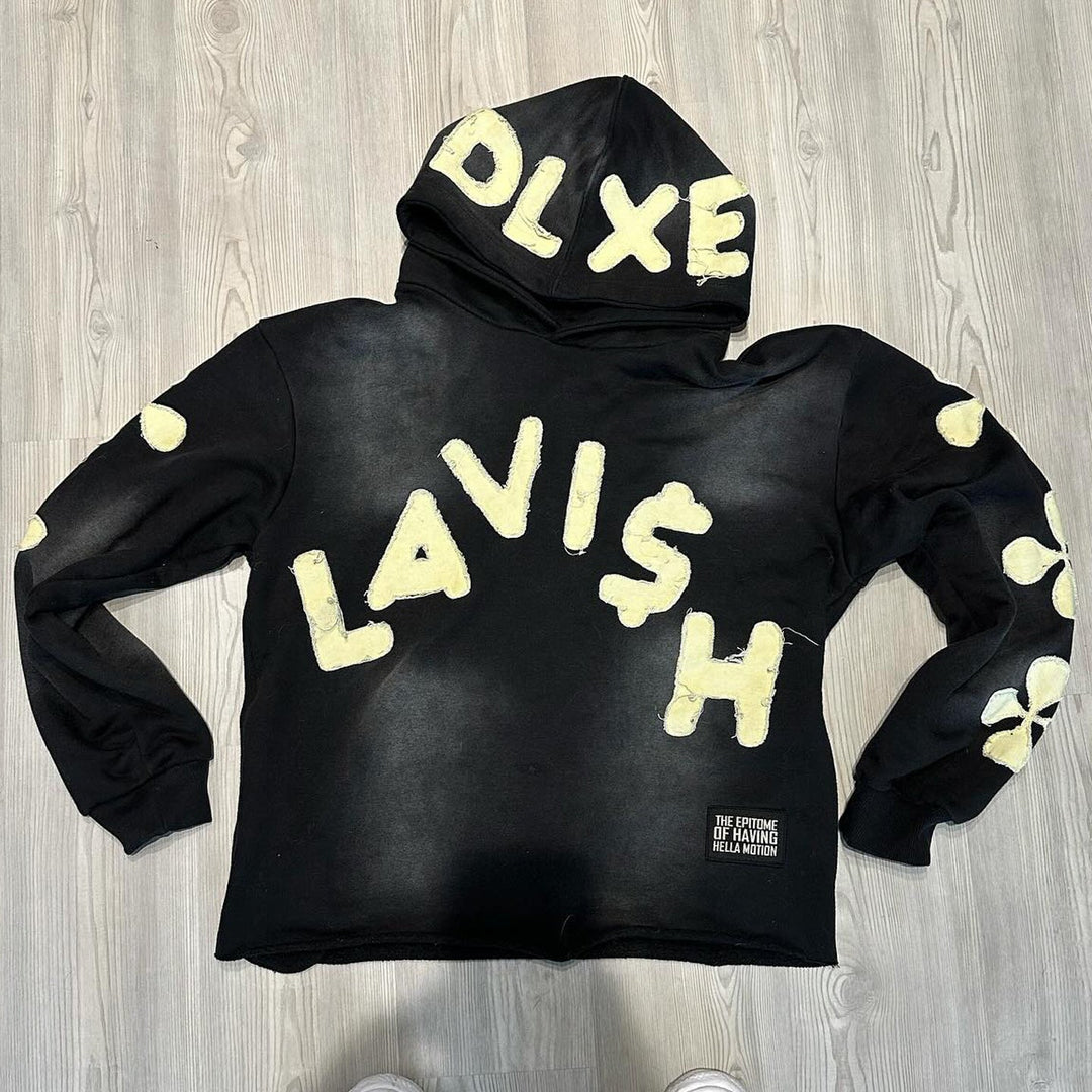 Lavish print casual retro streetwear hoodie