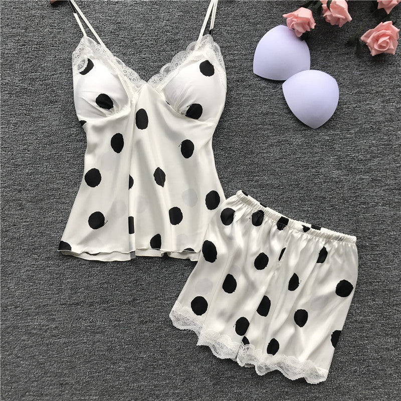 Cute polka dot style fun home pajamas