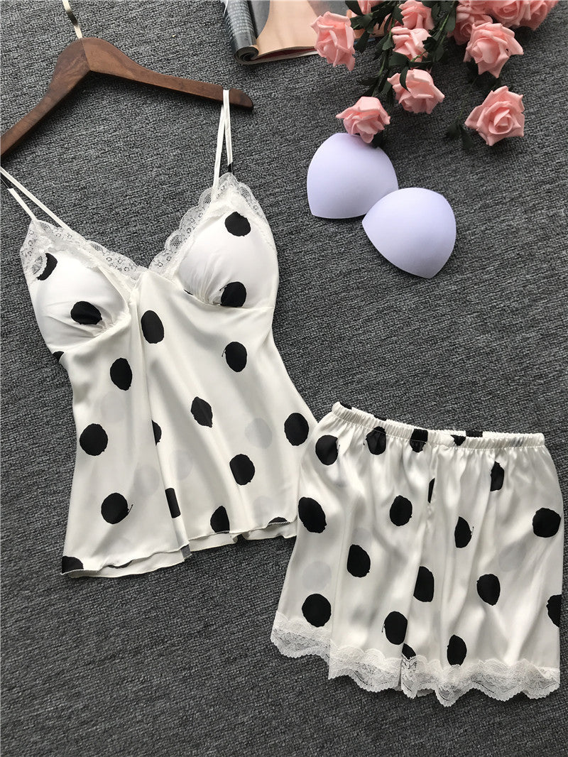 Cute polka dot style fun home pajamas