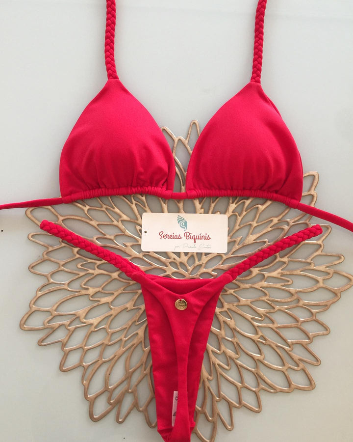 Fashion solid color split bikini