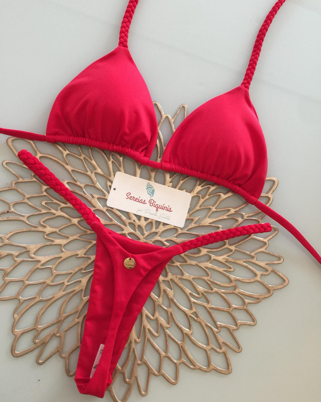 Fashion solid color split bikini