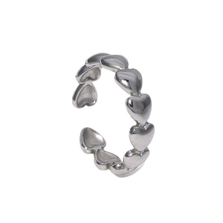 Simple niche indifferent wind heart-shaped index finger ring