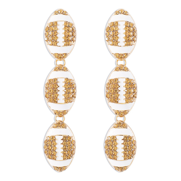 Fashionable sports football basketball rugby baseball diamond earrings