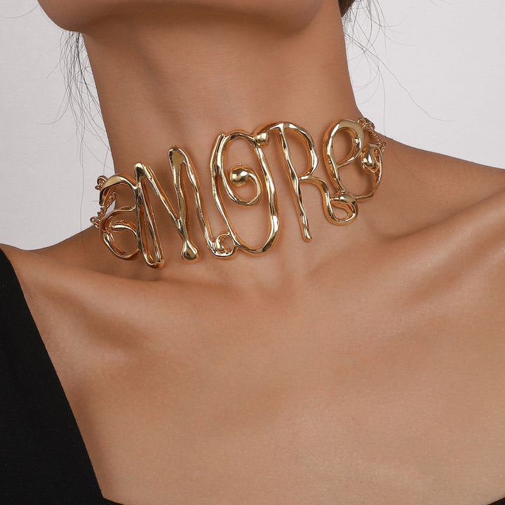 Exaggerated letters, cool necklace, retro fashionable hip-hop style necklace