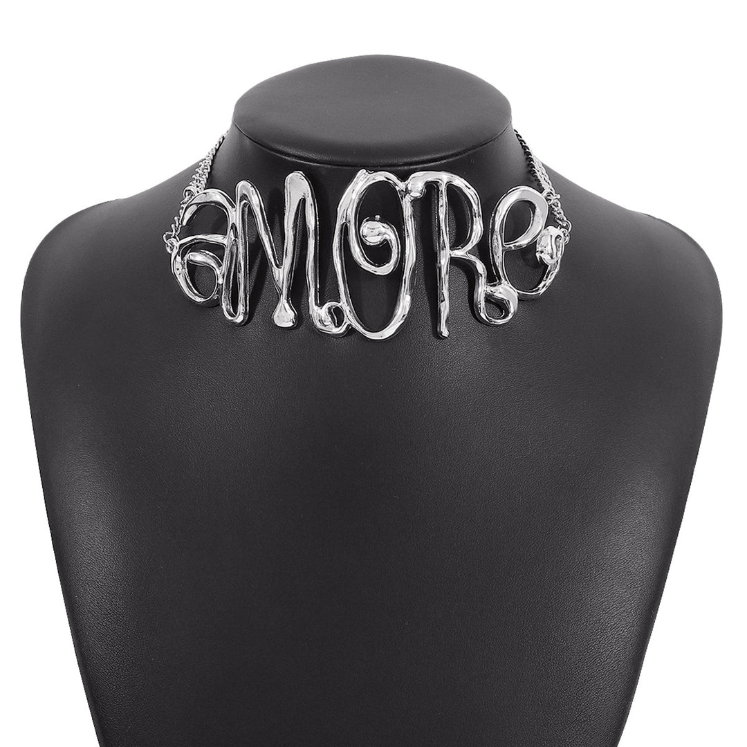 Exaggerated letters, cool necklace, retro fashionable hip-hop style necklace