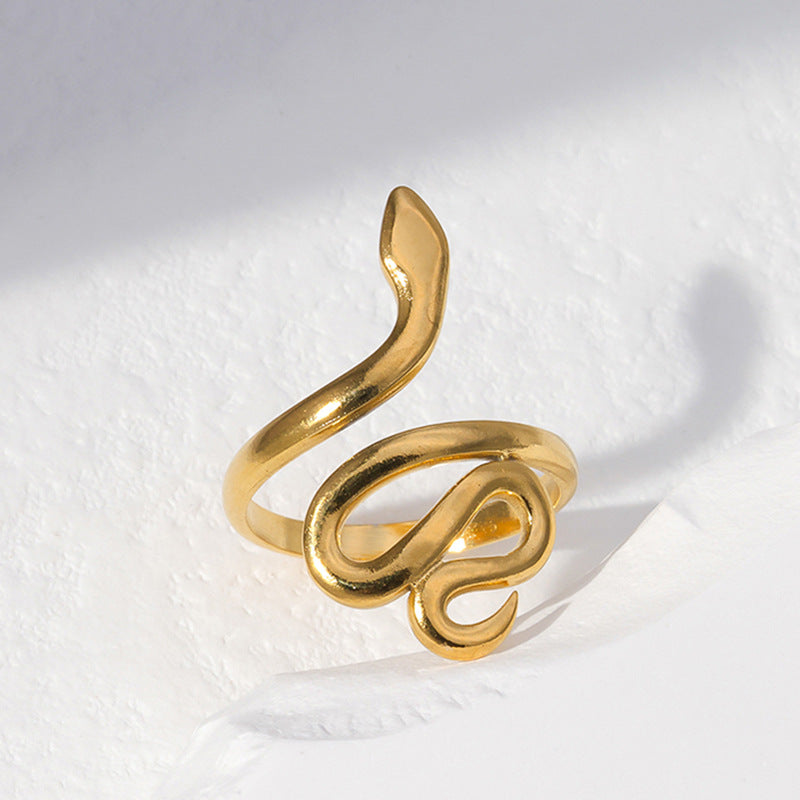 Personalized niche snake-shaped open ring