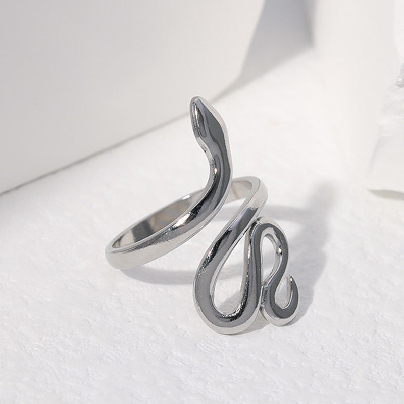 Personalized niche snake-shaped open ring