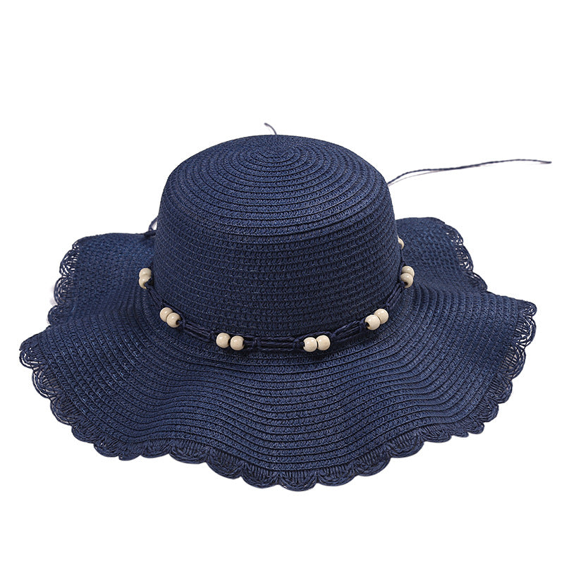 Large brim wavy edge sun hat beach sand sun hat