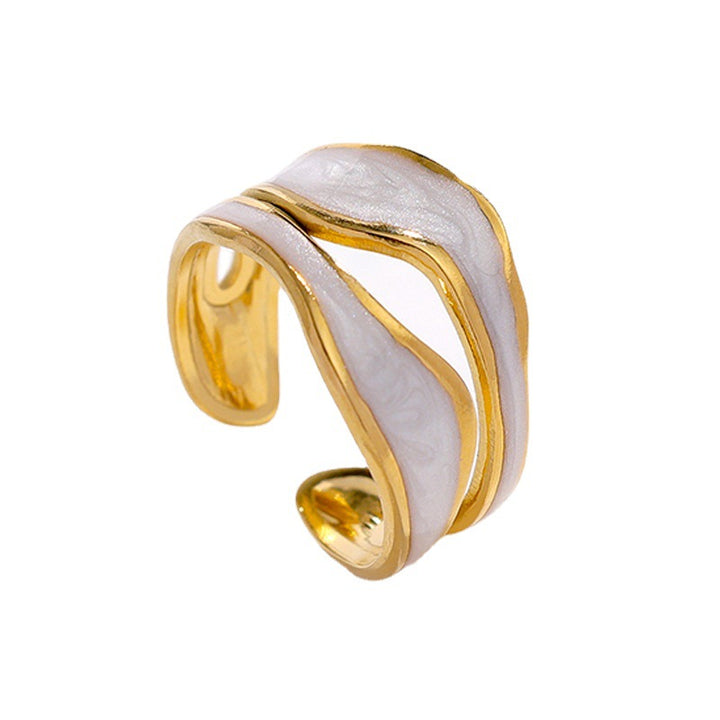 High-end light luxury 18K gold-plated open index finger ring