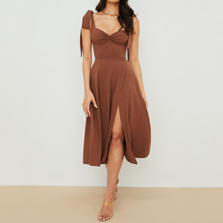 Casual sling strap long dress