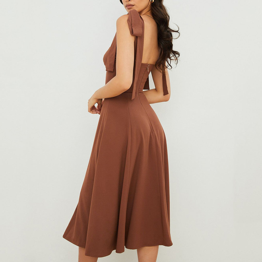 Casual sling strap long dress