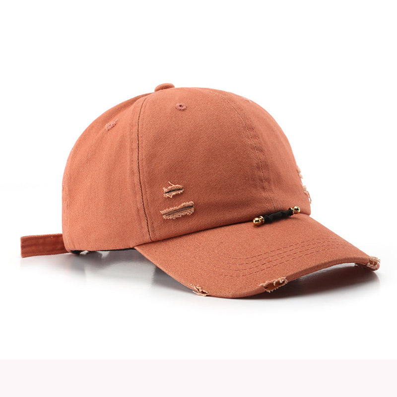 Personality washed and worn out hole caps outdoor sports and leisure women's sun protection sun hats couple baseball caps