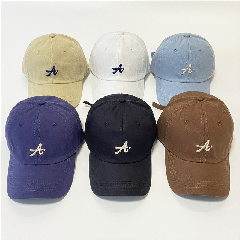 Letter three-dimensional embroidered sunshade baseball cap casual soft top cap