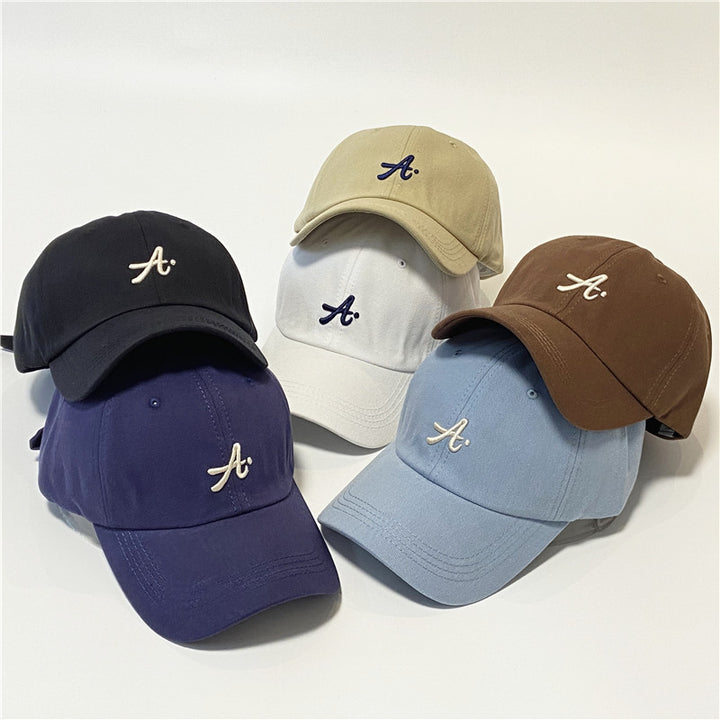 Letter three-dimensional embroidered sunshade baseball cap casual soft top cap