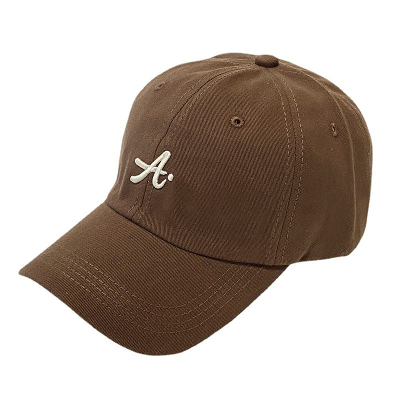 Letter three-dimensional embroidered sunshade baseball cap casual soft top cap