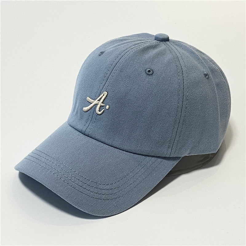 Letter three-dimensional embroidered sunshade baseball cap casual soft top cap