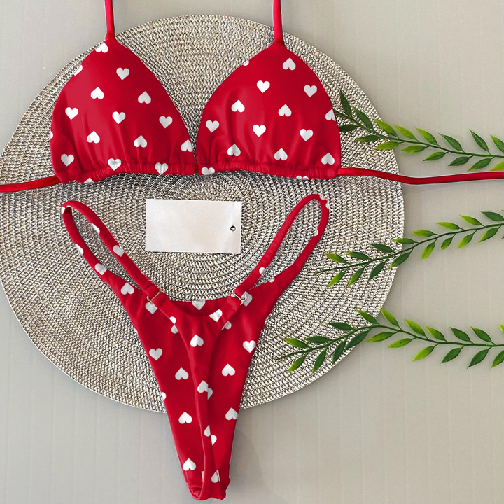 Fashion sweet love sexy split bikini