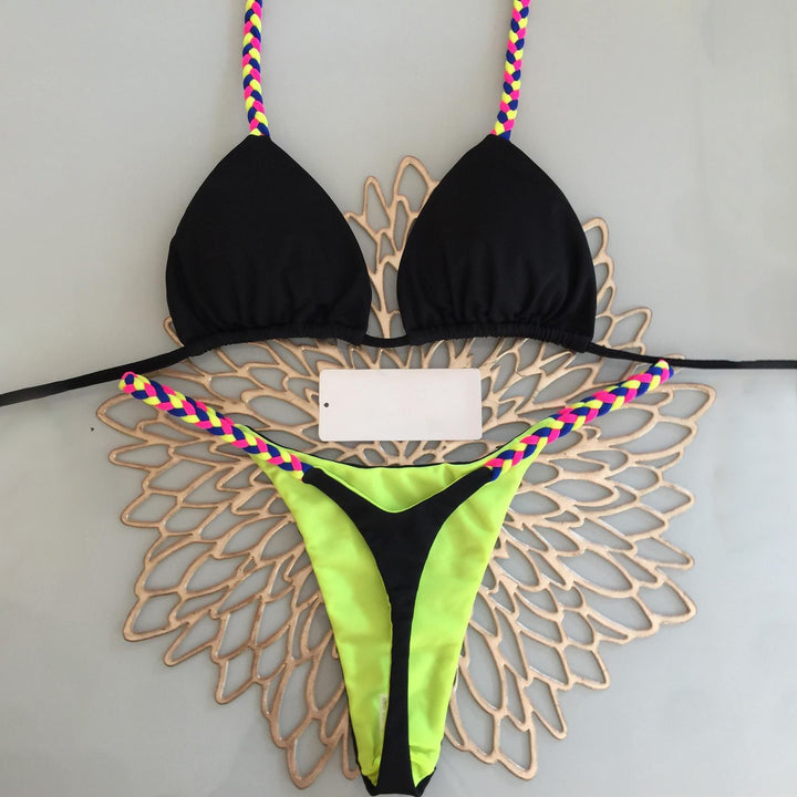 Fashion seaside vacation style sexy bikini with straps